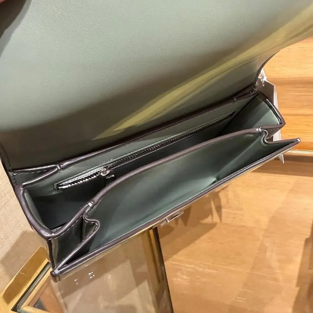 NEW‼️Tory Burch Britten Patent Small Shoulder Bag 180196 $600  Light Jade